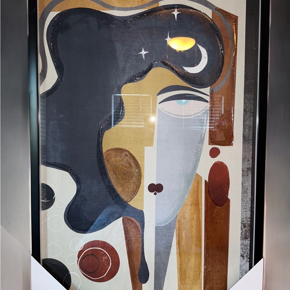 Abstract Portrait by Unknown Artist - Black, Gold, Brown, White